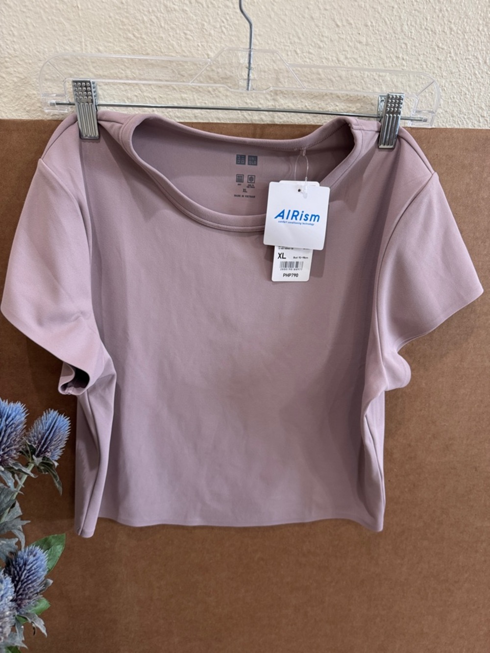Uniqlo Ultra Stretch ALRism Cropped Short Sleeve T Sz XL NWT